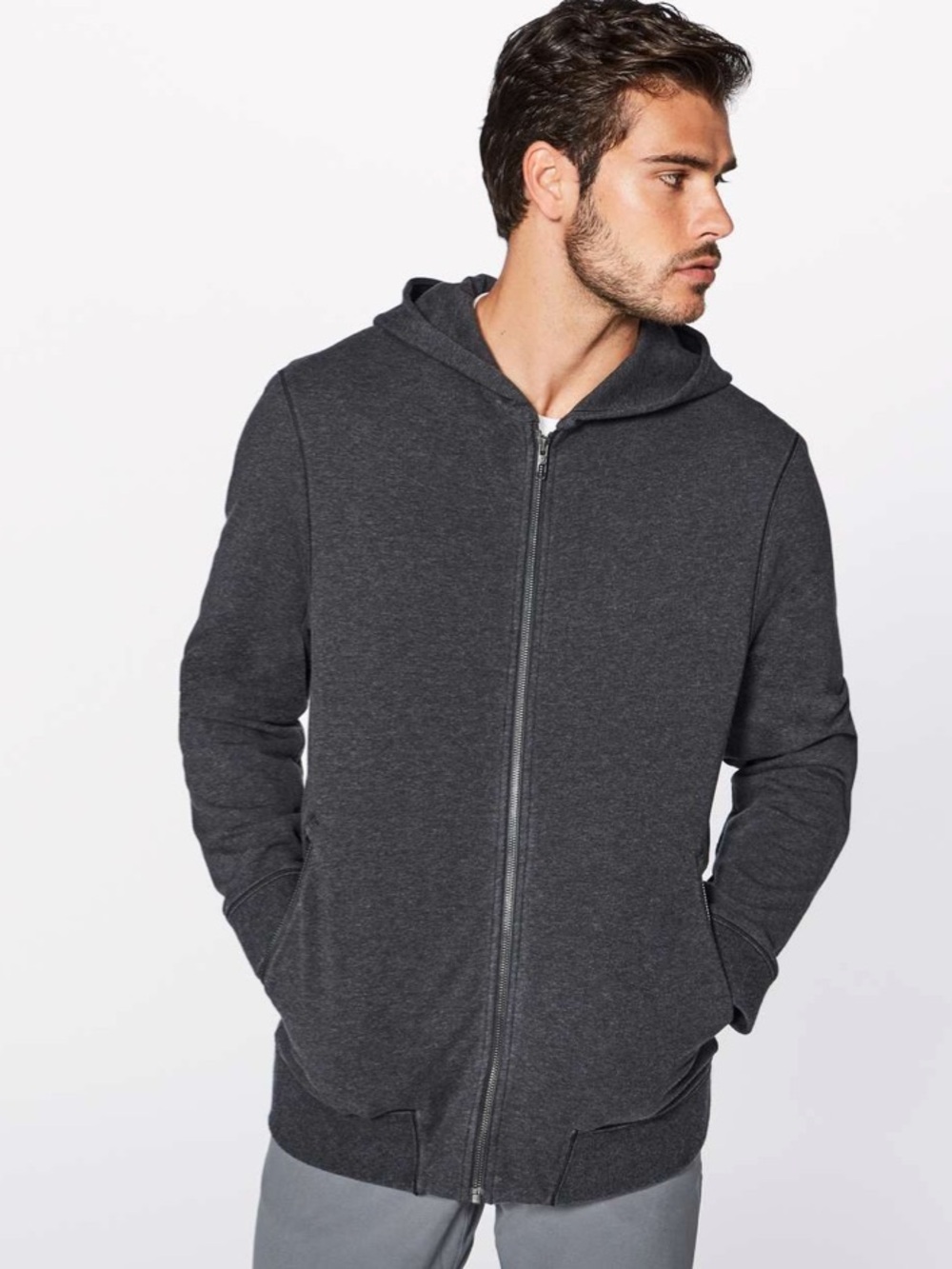 lululemon Men’s Crosscut Hoodie Heathered Black XL